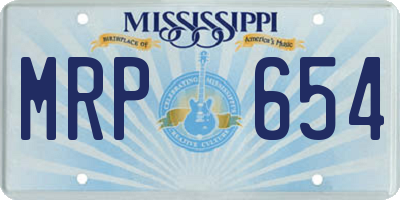 MS license plate MRP654