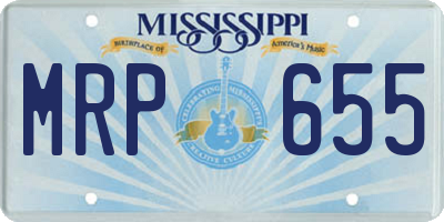 MS license plate MRP655