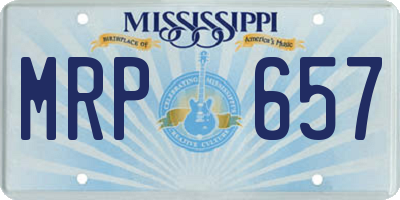 MS license plate MRP657