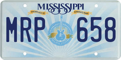 MS license plate MRP658
