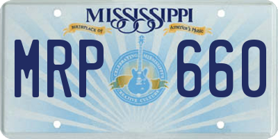 MS license plate MRP660