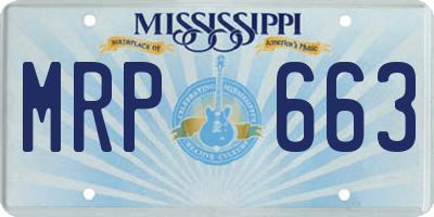 MS license plate MRP663