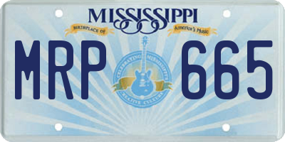 MS license plate MRP665