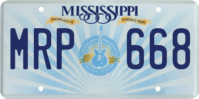 MS license plate MRP668