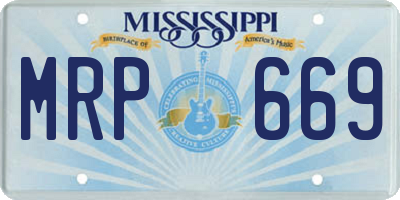 MS license plate MRP669
