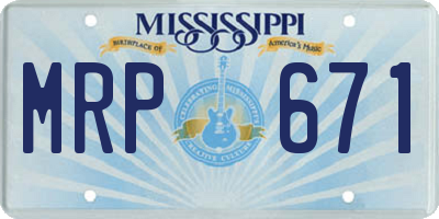 MS license plate MRP671