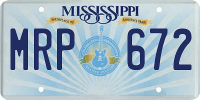 MS license plate MRP672