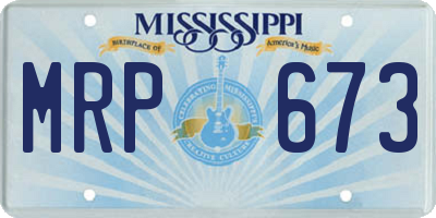 MS license plate MRP673