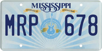 MS license plate MRP678