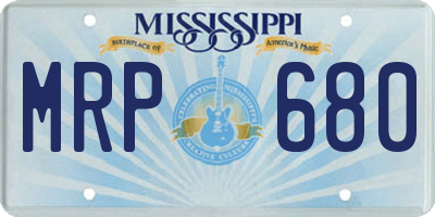 MS license plate MRP680