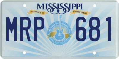 MS license plate MRP681