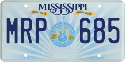 MS license plate MRP685