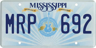 MS license plate MRP692