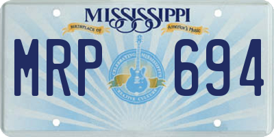 MS license plate MRP694