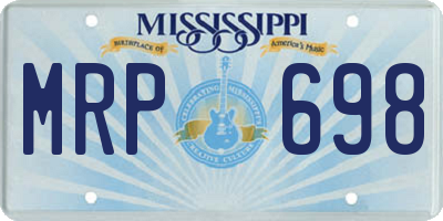MS license plate MRP698
