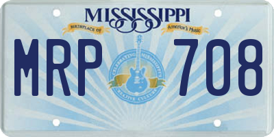 MS license plate MRP708