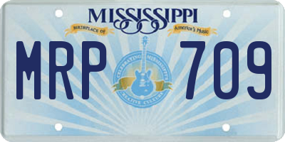 MS license plate MRP709