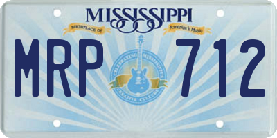 MS license plate MRP712