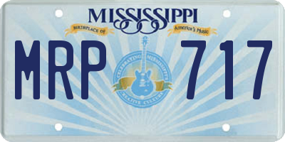 MS license plate MRP717