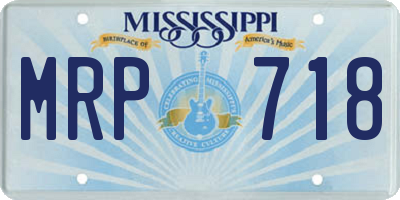 MS license plate MRP718