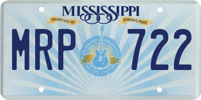 MS license plate MRP722