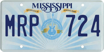 MS license plate MRP724