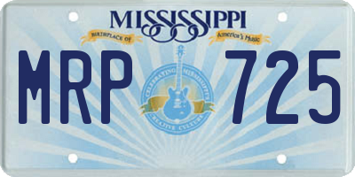 MS license plate MRP725