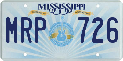 MS license plate MRP726