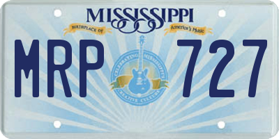 MS license plate MRP727