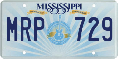 MS license plate MRP729