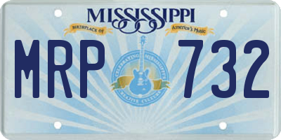 MS license plate MRP732