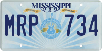 MS license plate MRP734