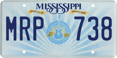 MS license plate MRP738