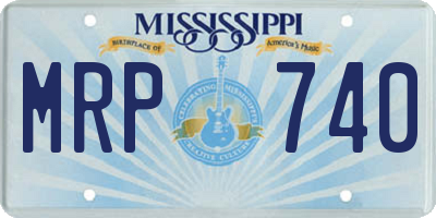 MS license plate MRP740