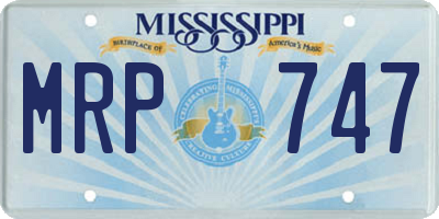 MS license plate MRP747