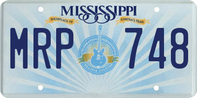 MS license plate MRP748