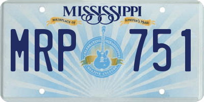 MS license plate MRP751