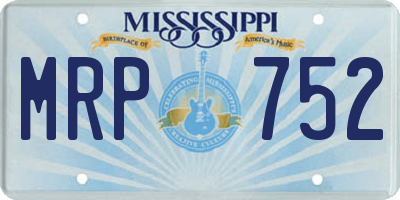 MS license plate MRP752
