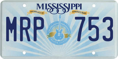MS license plate MRP753