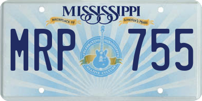 MS license plate MRP755