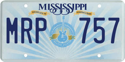 MS license plate MRP757