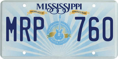 MS license plate MRP760