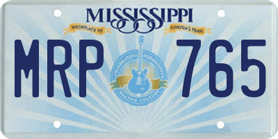 MS license plate MRP765