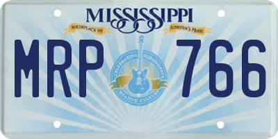 MS license plate MRP766