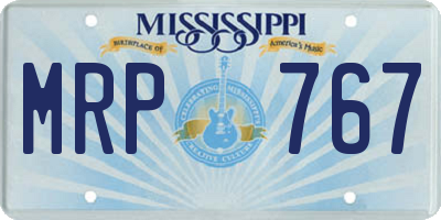 MS license plate MRP767
