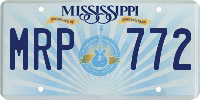 MS license plate MRP772