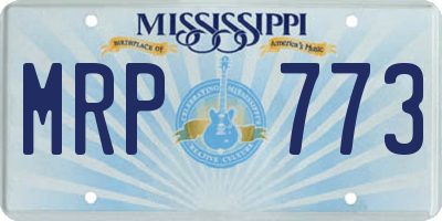MS license plate MRP773
