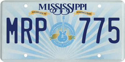 MS license plate MRP775