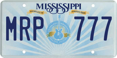 MS license plate MRP777