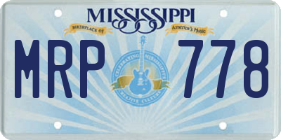 MS license plate MRP778